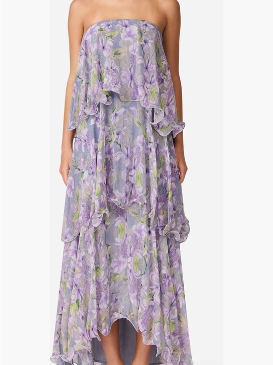 Elliatt Dresses & Skirts - Elliatt Lavender Floral Strapless Layered Maxi Dress
